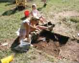 Unit excavation during 2007 Summer Field School at Bell Tavern.